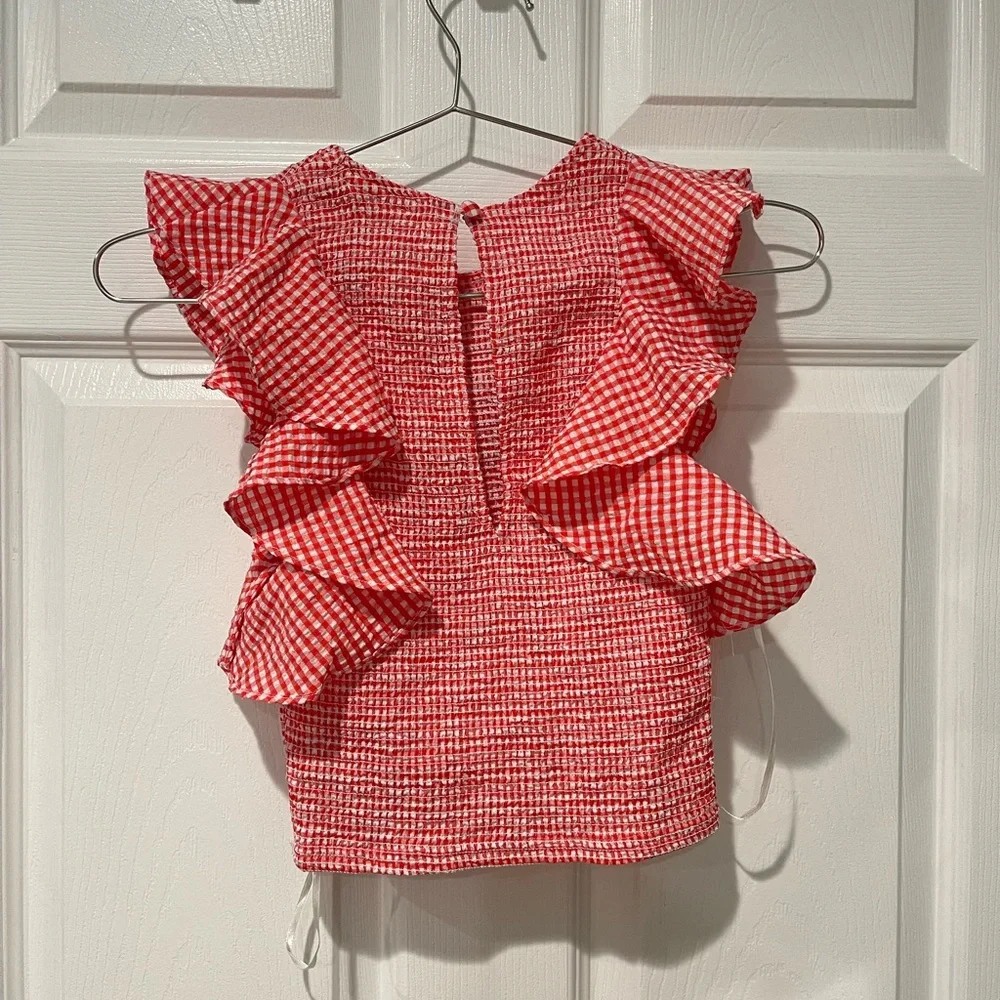 NWT C/MEO Collective Women's Pink and Red Crop Top - Picture 4 of 5